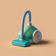 A AI-generated app icon of a vacuum cleaner in indigo , sea green , beige , light green color scheme