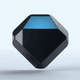 A AI-generated app icon of a diamond shape in cool grey , cadet blue , midnight blue , jet black color scheme