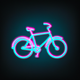 A AI-generated app icon of a bicycle in pastel brown color and dark yellow color and green color and bright blue color color scheme