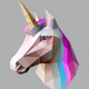 A AI-generated app icon of a unicorn in fuchsia , gray , orchid , light sea green color scheme