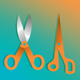 A minimalist pair of scissors  app icon - ai app icon generator - app icon aesthetic - app icons