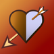 A stylized heart with an arrow through it  app icon - ai app icon generator - app icon aesthetic - app icons