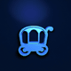 A AI-generated app icon of a carriage in alice blue , marsala , gray , melon color scheme