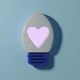 A AI-generated app icon of a lightbulb in baby blue , gray , plum , medium slate blue color scheme