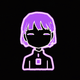 An app icon of  an image of erasers with dark purple and black and very peri and dark orchid scheme color