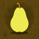 A AI-generated app icon of a pear in dark khaki , evergreen color scheme