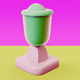 A AI-generated app icon of a Silicone Blender in raspberry , light green , kelly green , misty rose color scheme