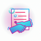 a paper contract with hand shaking app icon - ai app icon generator - app icon aesthetic - app icons