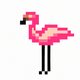 A AI-generated app icon of a flamingo in reddish brown color and dark gray color and dark yellow color and gray color color scheme