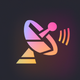A stylized satellite dish  app icon - ai app icon generator - app icon aesthetic - app icons