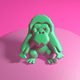 A AI-generated app icon of a Gorilla in spearmint , cream , fuchsia , light sea green color scheme