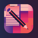 A stylized pad and pencil for note-taking  app icon - ai app icon generator - app icon aesthetic - app icons