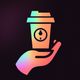a hand holding disposable coffee cup app icon - ai app icon generator - app icon aesthetic - app icons
