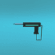 A AI-generated app icon of a soldering iron in dark blue , baby blue , pale turquoise , royal blue color scheme