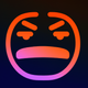 An angry, frowning smiley face with furrowed brow and clenched teeth  app icon - ai app icon generator - app icon aesthetic - app icons