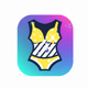 A AI-generated app icon of a women swiming suit in chocolate , lemon chiffon , rose quartz , puce color scheme