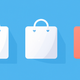 A stylized shopping bag  app icon - ai app icon generator - app icon aesthetic - app icons