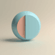 A AI-generated app icon of a half sphere shape in baby blue , oatmeal , watermelon , coral color scheme