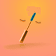 A AI-generated app icon of a Mascara Wand in goldenrod , champagne , apricot , serenity color scheme