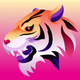 A fierce tiger in profile  app icon - ai app icon generator - app icon aesthetic - app icons