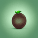 A AI-generated app icon of a passion fruit in light sea green , dark khaki color scheme