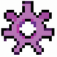 A AI-generated app icon of a 6-tooth cog in pink and purple color scheme