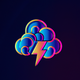 A stylized thundercloud with lightning  app icon - ai app icon generator - app icon aesthetic - app icons