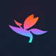A delicate and exotic bird of paradise blossom  app icon - ai app icon generator - app icon aesthetic - app icons