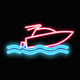 A sleek and powerful speedboat  app icon - ai app icon generator - app icon aesthetic - app icons