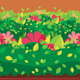 A lush and full hedgerow of flowering shrubs  app icon - ai app icon generator - app icon aesthetic - app icons