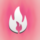 A stylized flame or fire icon  app icon - ai app icon generator - app icon aesthetic - app icons