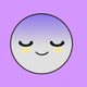 A sleepy-eyed smiley face with a peaceful expression  app icon - ai app icon generator - app icon aesthetic - app icons