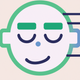 A sweet, peaceful smiley face with closed eyes and a serene expression  app icon - ai app icon generator - app icon aesthetic - app icons