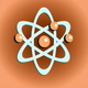 A stylized atom symbol with orbiting electrons  app icon - ai app icon generator - app icon aesthetic - app icons