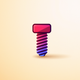 A AI-generated app icon of a screw in blue color and hot pink color and bright red color and light brown color color scheme