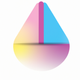 A AI-generated app icon of a division sign in pale pink color and bright blue color and purple color and pale yellow color color scheme