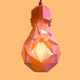 A AI-generated app icon of a lightbulb in very peri , orange , brown , cinnabar color scheme