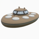 A AI-generated app icon of a hovercraft in kelly green color and salmon pink color and orange juice color color and navy color color scheme