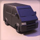 A AI-generated app icon of a van in jet black , lilac , sienna , lily color scheme