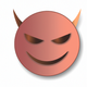 A sneering, devilish smiley face  app icon - ai app icon generator - app icon aesthetic - app icons