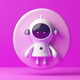 A AI-generated app icon of an astronaut in navajo white , berry , ebony , blush pink color scheme