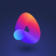 A AI-generated app icon of letter a in colorful color scheme