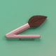 A AI-generated app icon of a Brow Brush in ivory , rose , light sea green , plum color scheme