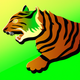 A fierce and powerful tiger in profile  app icon - ai app icon generator - app icon aesthetic - app icons