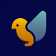 A AI-generated app icon of bird in colorful color scheme