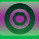 A AI-generated app icon of a cosmic background radiation in lime green color and plum color and olive green color and camel color color scheme