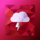 A stylized lightning bolt inside a cloud  app icon - ai app icon generator - app icon aesthetic - app icons