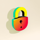 A AI-generated app icon of a lock open  in burnt sienna , ivory , pastel red , lemon chiffon color scheme