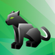 A sleek and swift black panther  app icon - ai app icon generator - app icon aesthetic - app icons