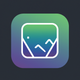 a frame of a mountain landscape app icon - ai app icon generator - app icon aesthetic - app icons